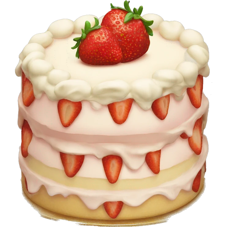 cream strawberry cake emoji