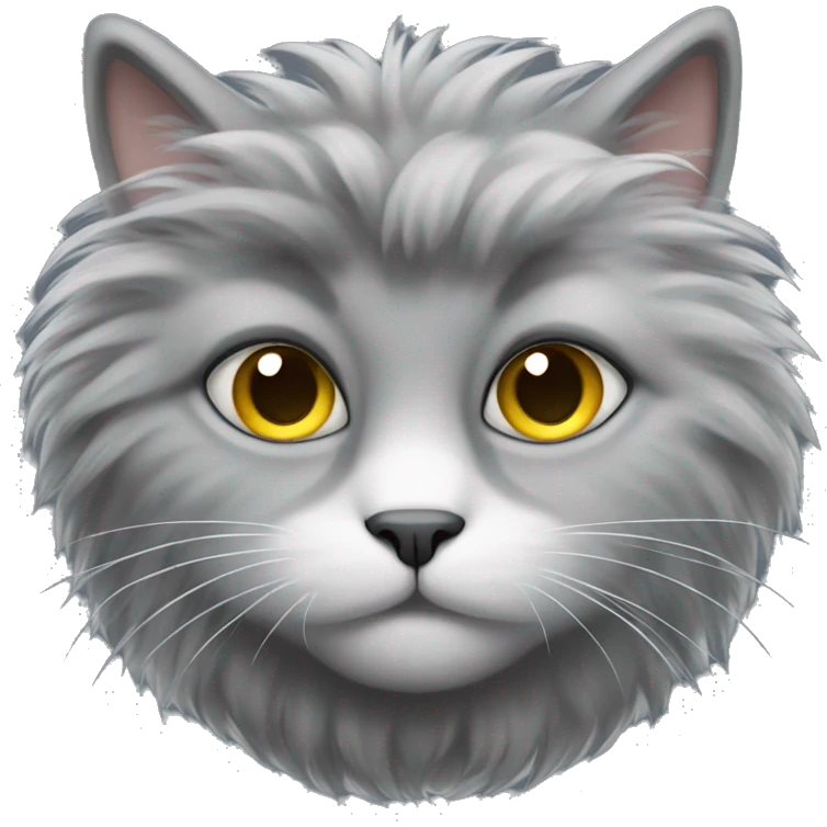 grey fluffy cat emoji