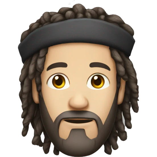 A white man with no beard and no mustache, with dread locks wearing a kippa emoji
