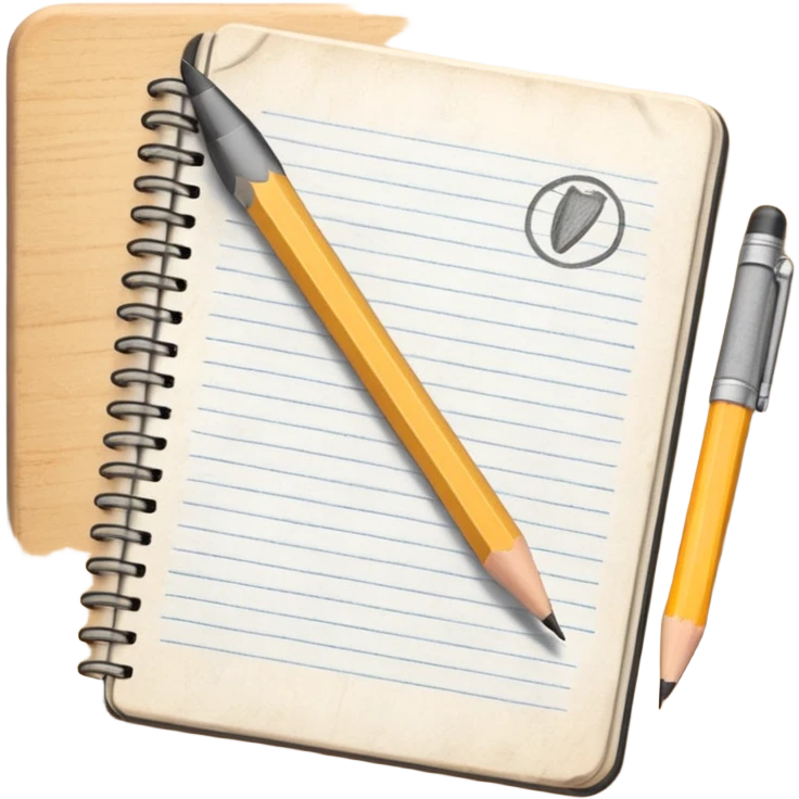 open sketchbook with a pencil on it emoji