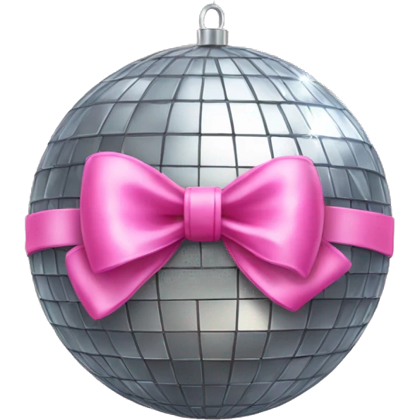 Disco ball with pink bow  emoji
