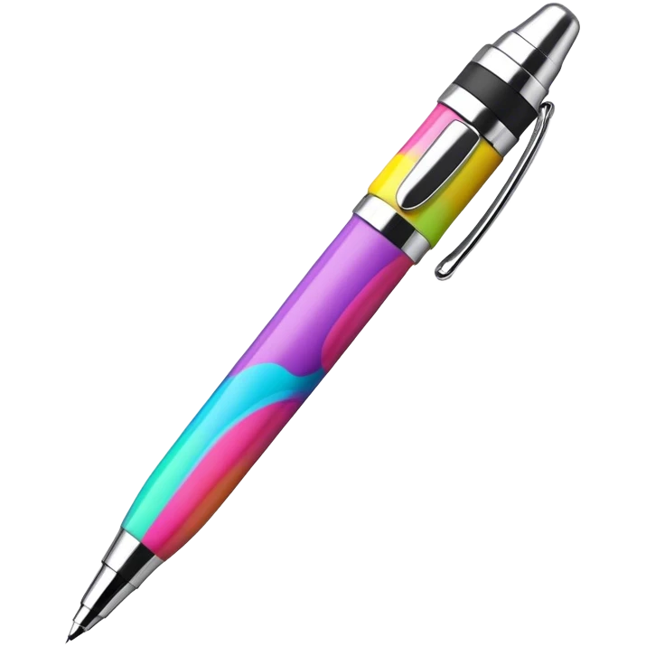 3D, psychedelic colored hippie style pen. Pen only  emoji