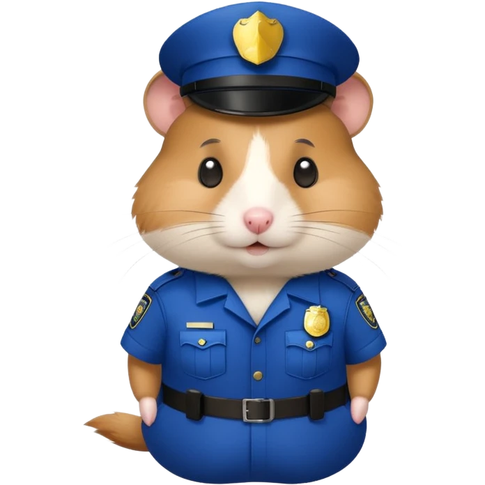 Hamster weaing police officer outfit emoji
