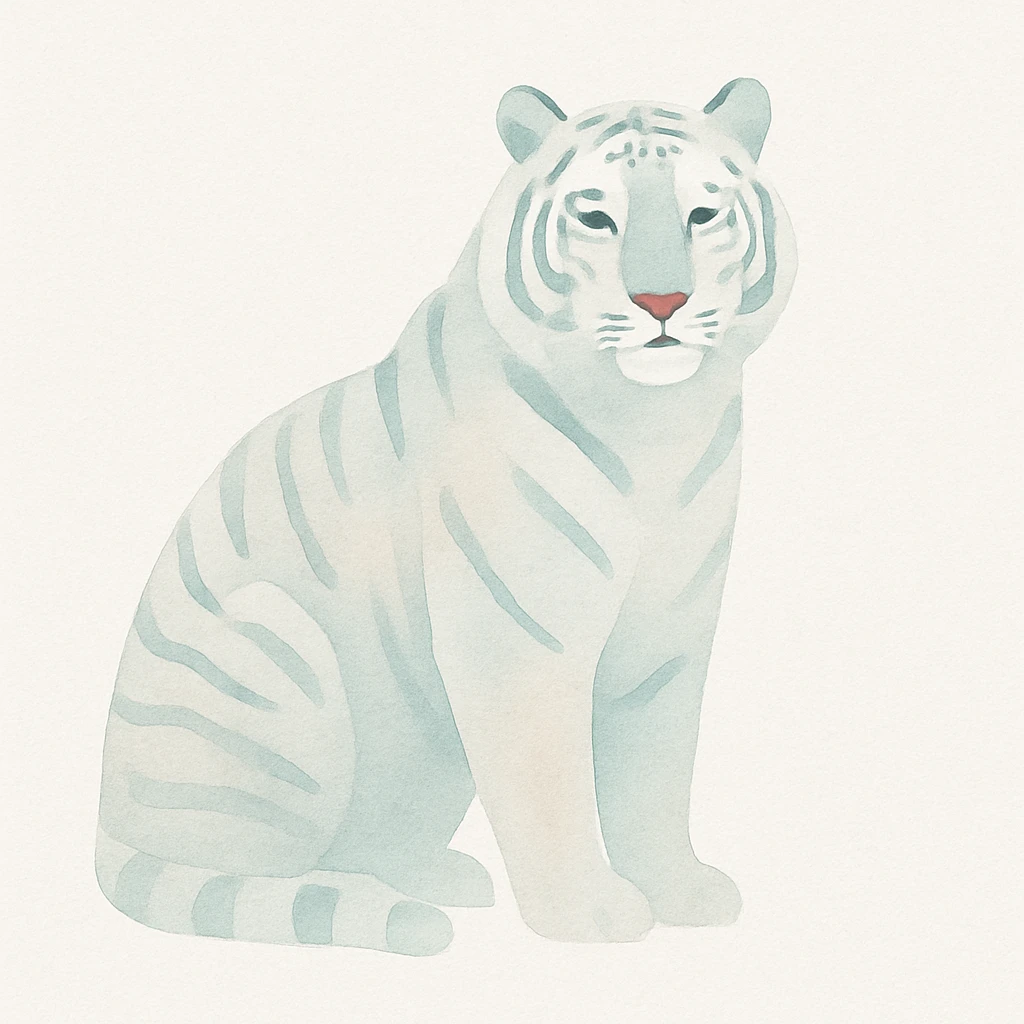 majestic Siberian tiger, watercolor art style emoji
