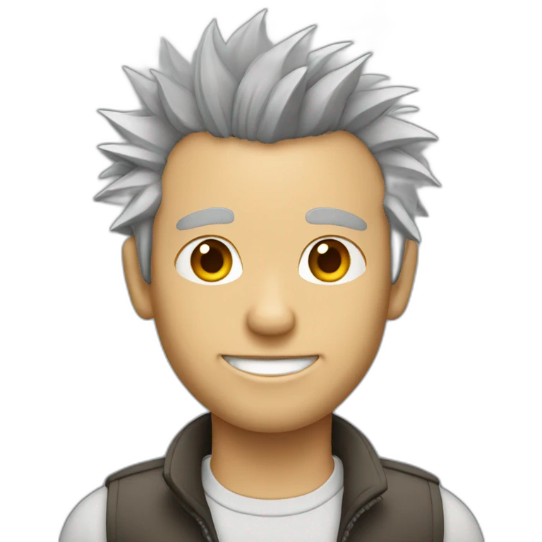 light complexion man with spiked gray hair emoji