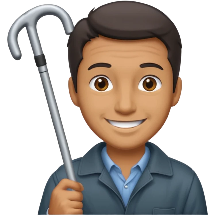 man with probing cane emoji
