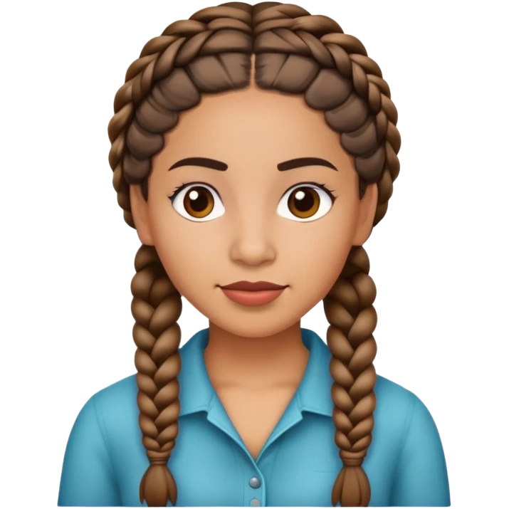 Hispanic woman with braids emoji