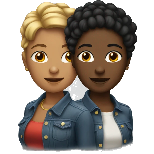 Interracial lesbians emoji