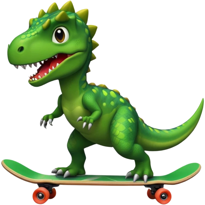 Dinosaur on a skateboard emoji