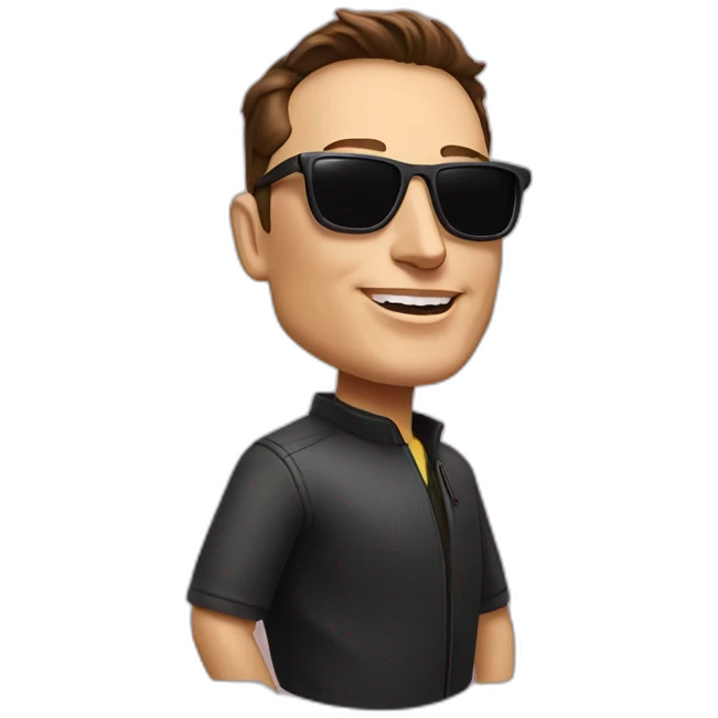 elon musk with sunglasses emoji