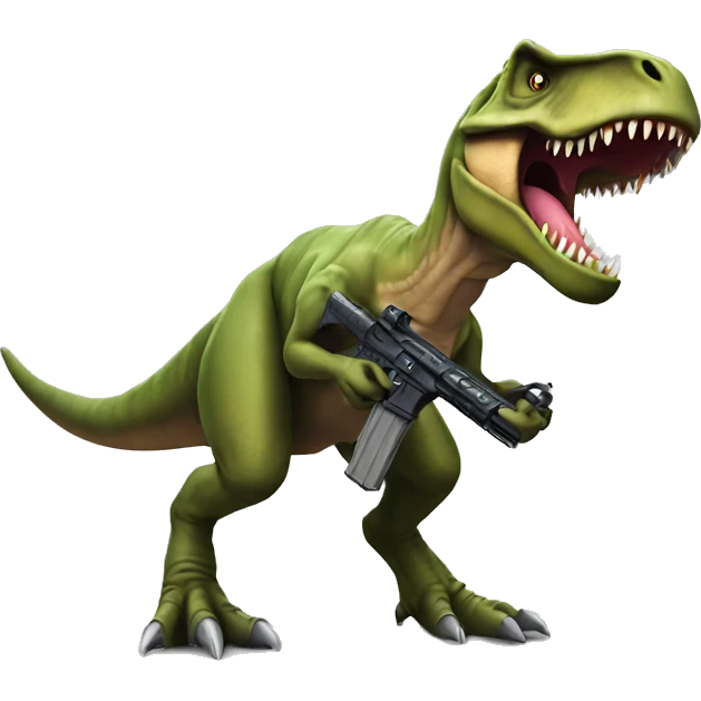 t rex with gun emoji