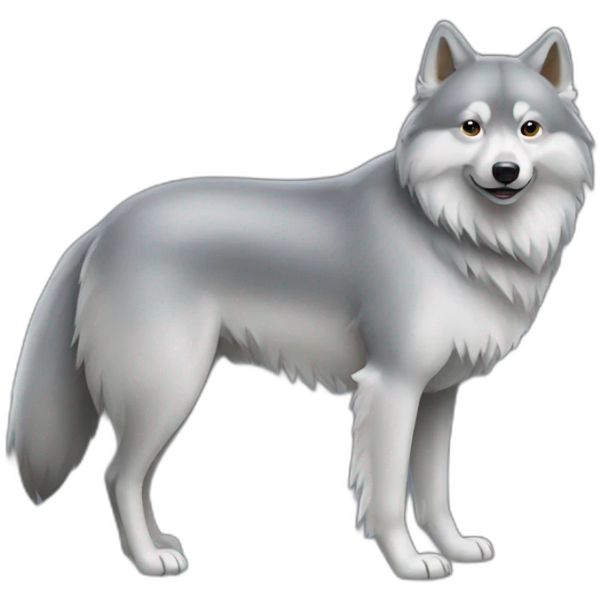 Gray spitz wolf emoji