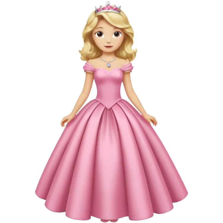 blond wavy beautiful princess full body in pink dress dress elegant emoji