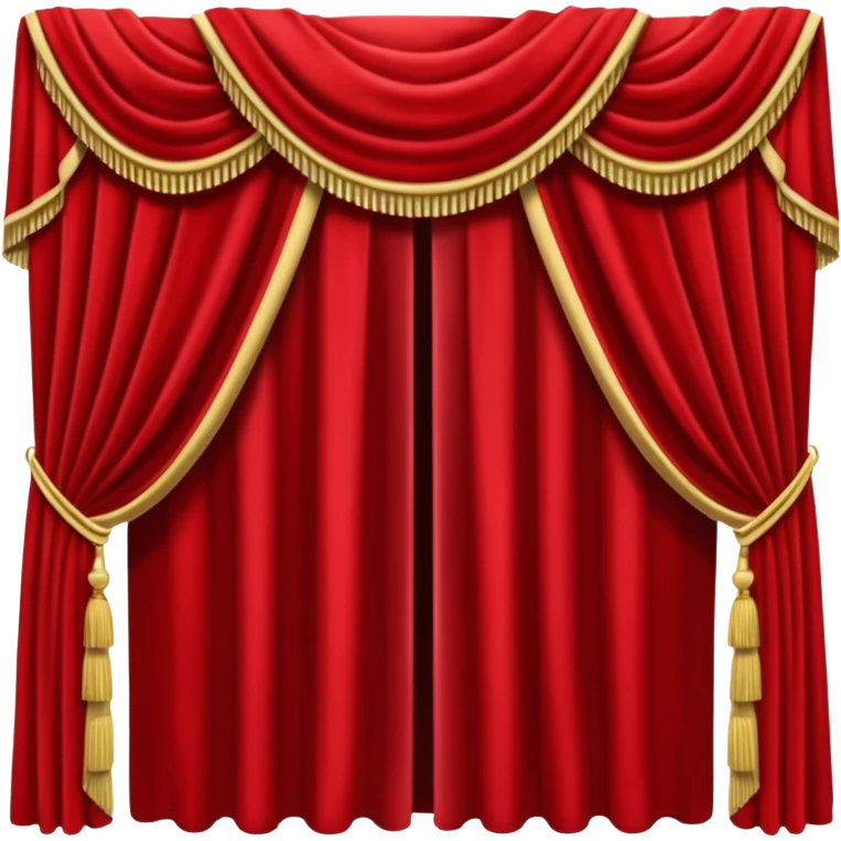 Simple, opened red curtains black background  emoji