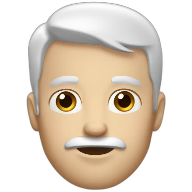 white man hands on the chin emoji