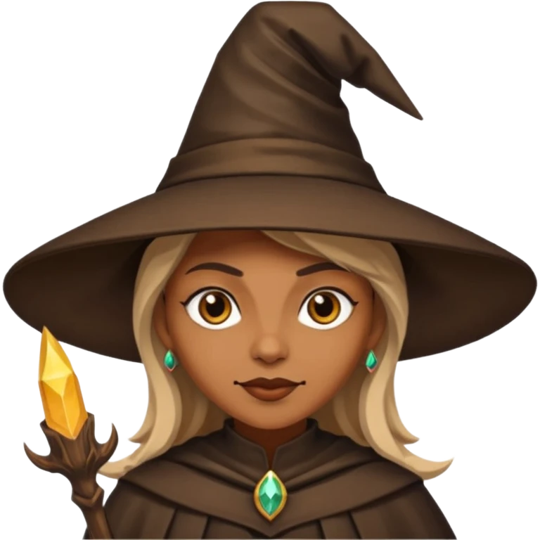 light brown skin witch with hat emoji