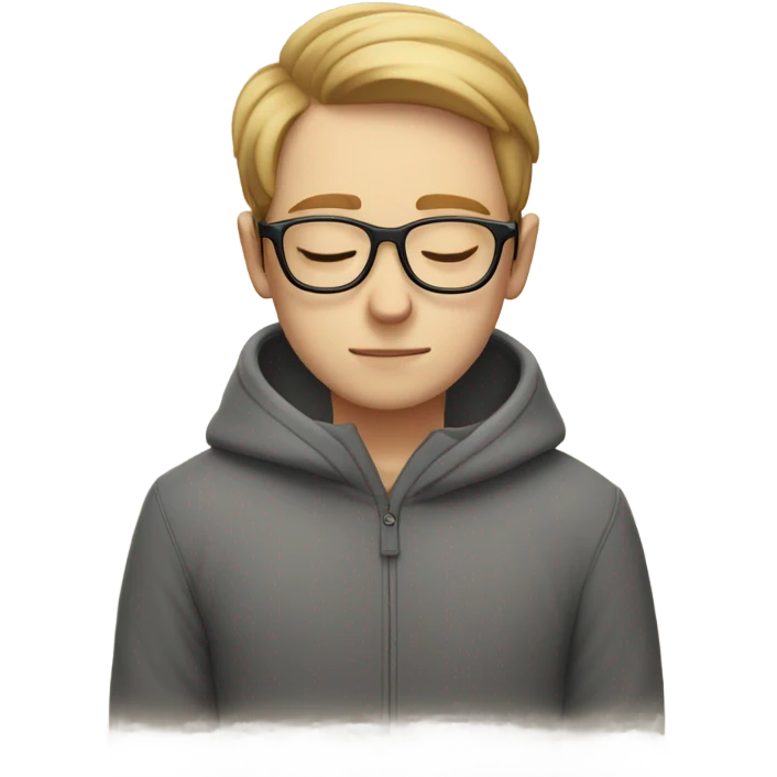 white boy with glasses sleeping emoji
