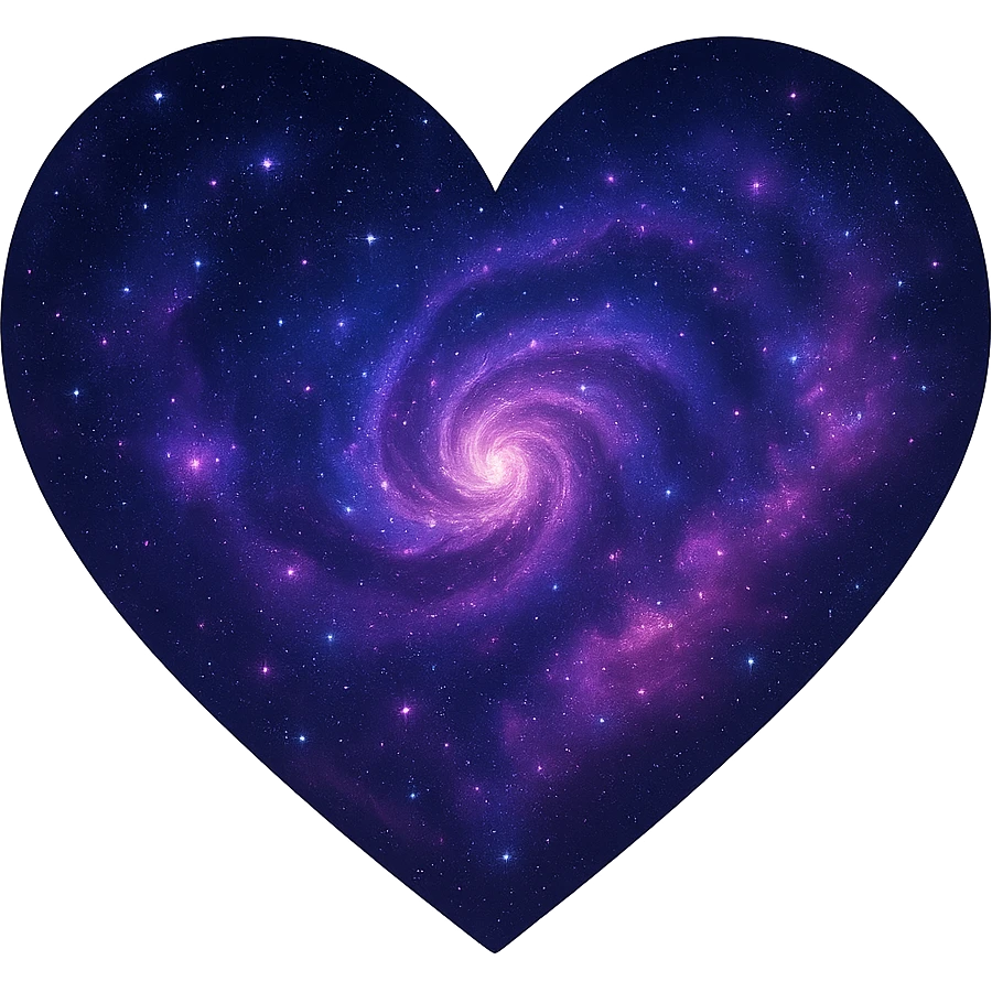 heart with a swirling galaxy core emoji