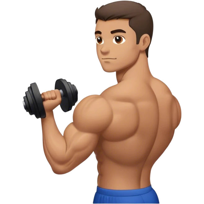 side view guy doing bicep-curls emoji