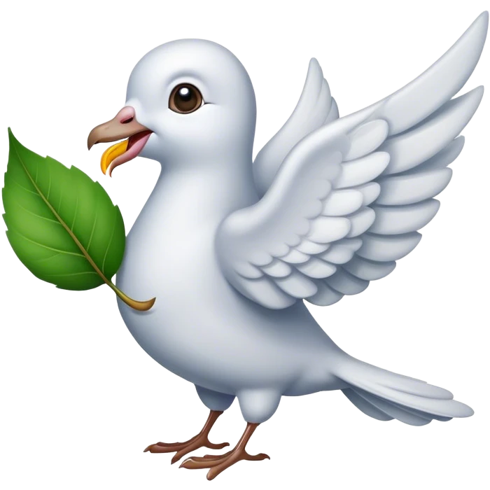 Dove with a leaf in its mouth emoji