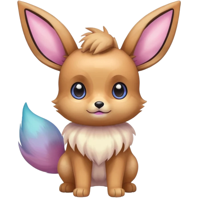 Kawaii Shiny Colorful Pastel Eevee Full Body emoji