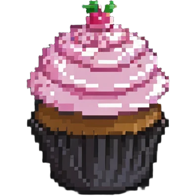 cupcake with pink icing emoji