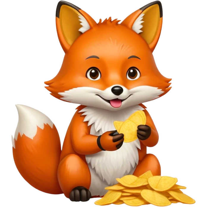 Fox eating chips emoji