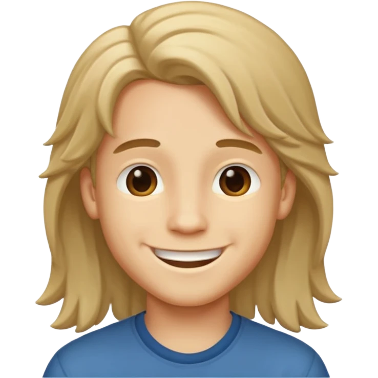 Niño con pelo largo emoji