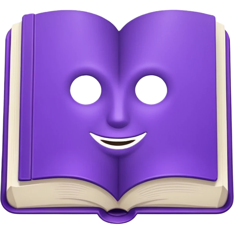 Purple icon: a book with дфзещз. Minimal, web style. emoji