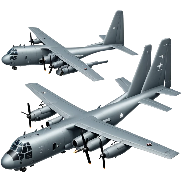 AC-130 gunship military aircraft with visible cannons and weapons flying in the sky emoji