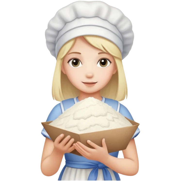 girl with card and a pile of flour emoji