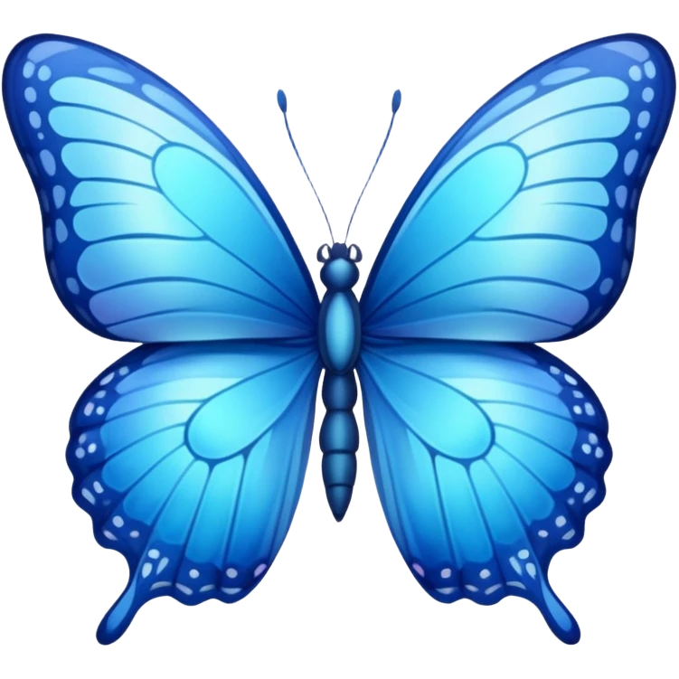 Straight butterfly Blue emoji