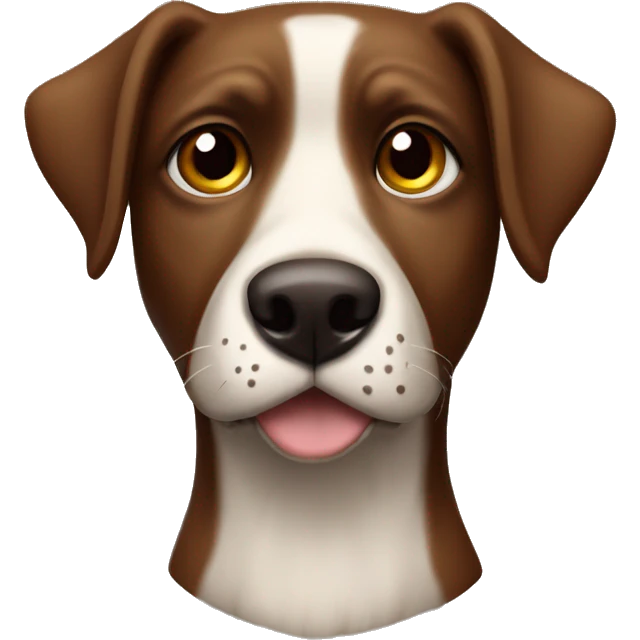 Kleiner münsterländer dog head brown with caramel colored eyes emoji