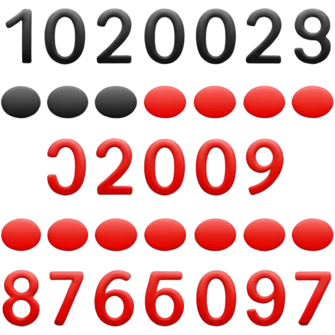 Black-red numbers emoji