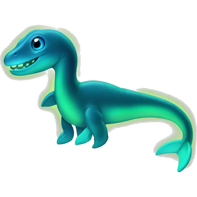 Hot neon plesiosaur emoji