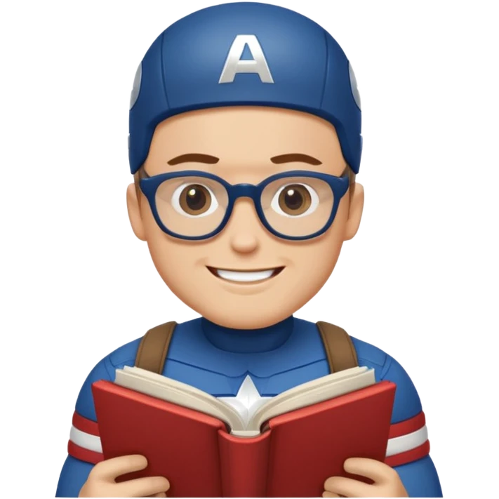 read book with captin america emoji