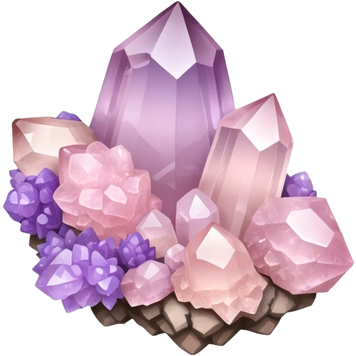 Light pink and lavender ombré quartz cluster  emoji