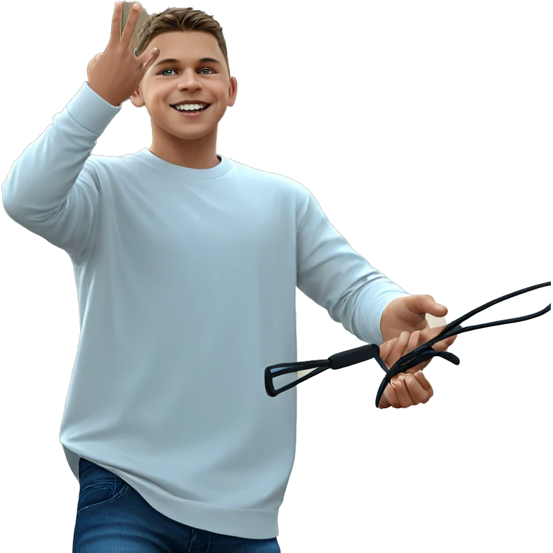 smiling boy in white shirt emoji