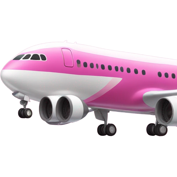 Pink airplane landing emoji