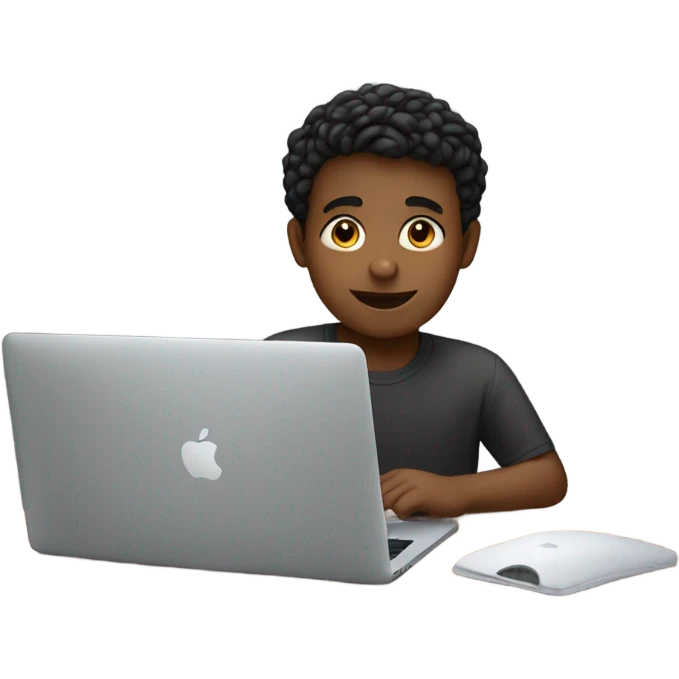 Boy behind MacBook pro emoji