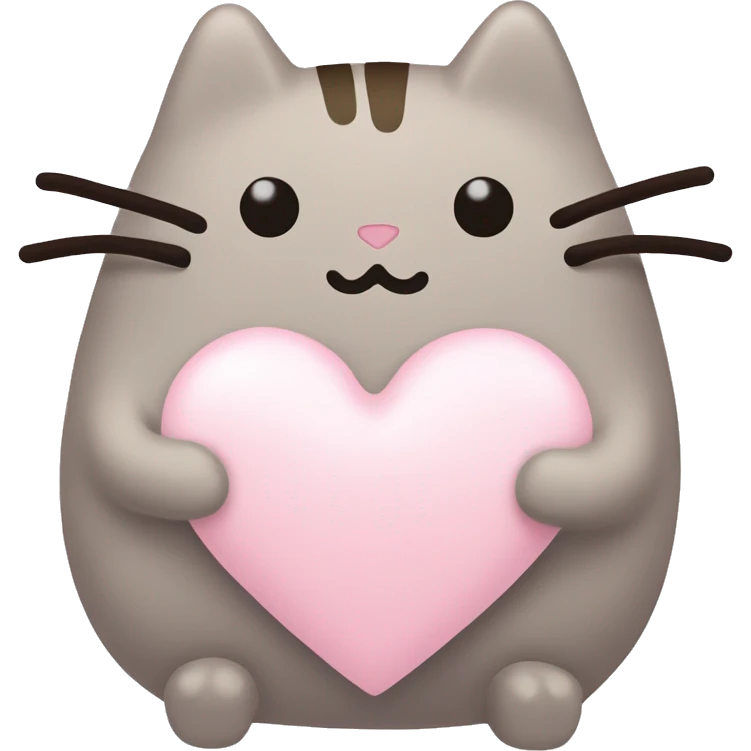 pusheen light pink heart emoji