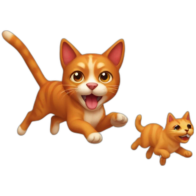 a red cat running dog emoji