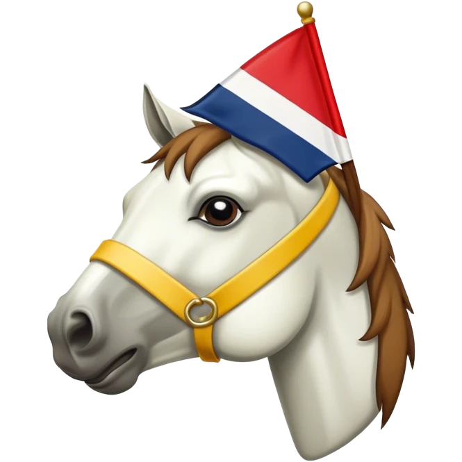 Horse eating burgee emoji