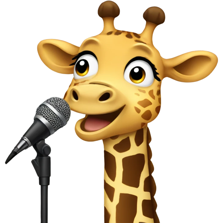Giraffe singing into microphone  emoji