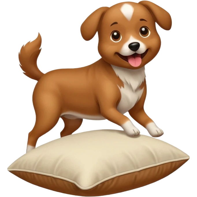 A dog humping a pillow emoji