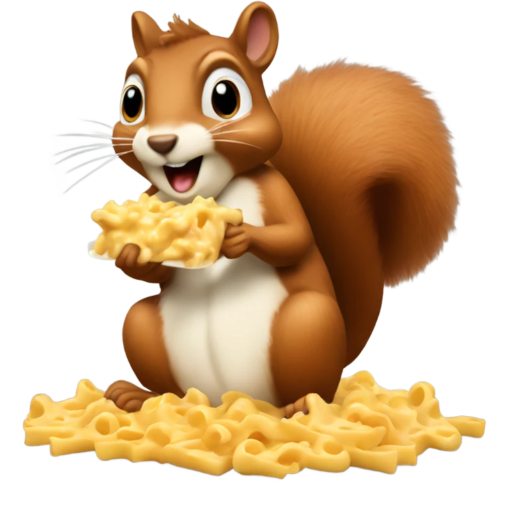 Squirrel eating mac and cheese emoji