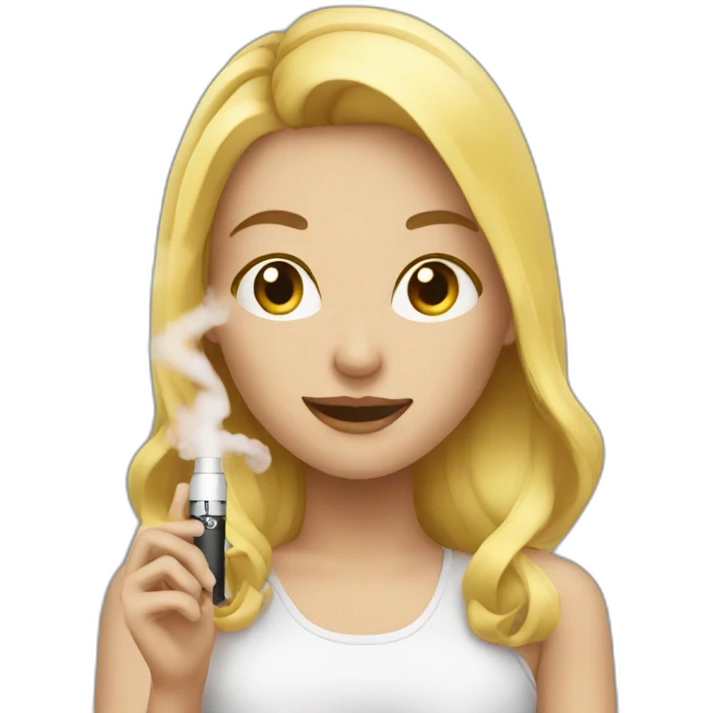 Blonde girl vaping emoji