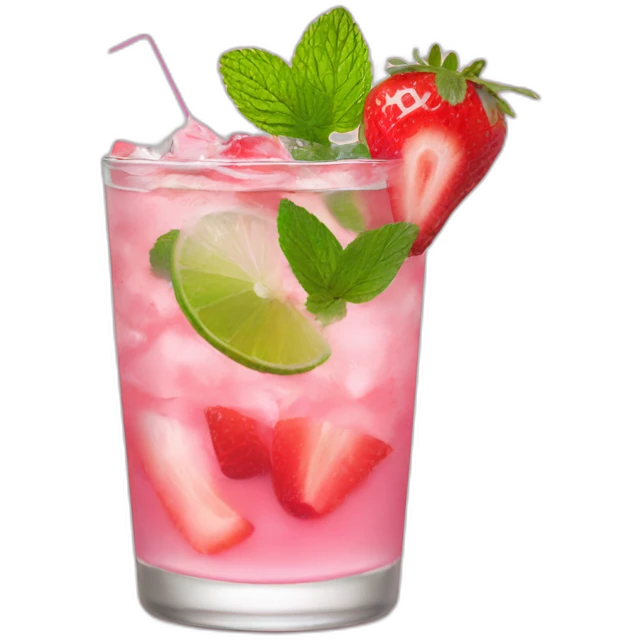 Mojito pink with strawberry emoji