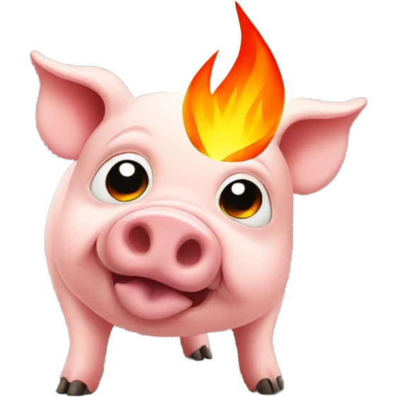 Pig with fire emoji