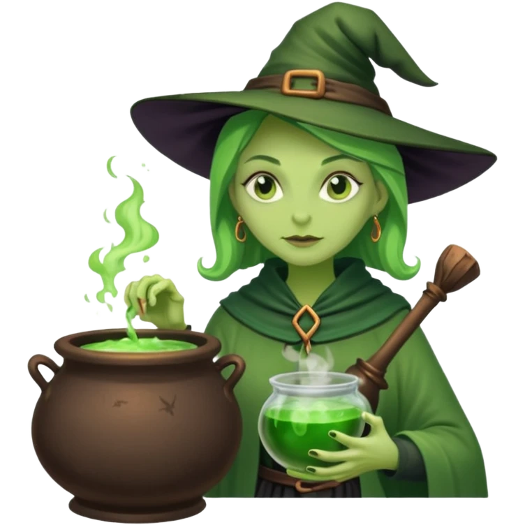 green witch cooking potion emoji